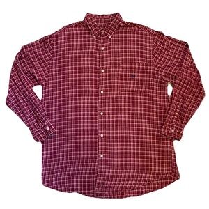 Chaps Men's Button Up Long Sleeve Red Flannel Shirt Size XLT